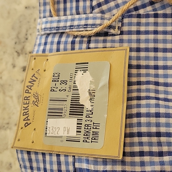 Bill's Khaki's Parker Plaid Blue and White Pants size 38 - Picture 2 of 5